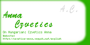anna czvetics business card